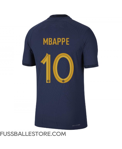 Günstige Frankreich Kylian Mbappe #10 Heimtrikot WM 2022 Kurzarm